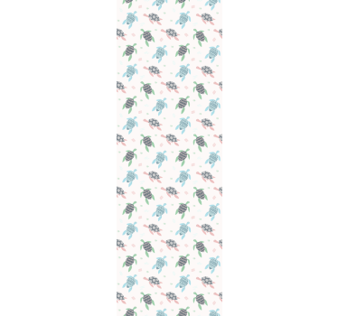 Papel de parede infantil Tartarugas de cores suaves - TenStickers