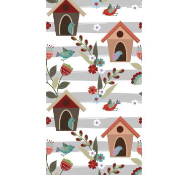 papel de parede criança Padrão de pássaros - TenStickers