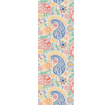 papel parede ornamental Paisley colorido - TenStickers