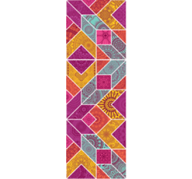 papel de parede quarto de casal padrão geométrico colorido - TenStickers