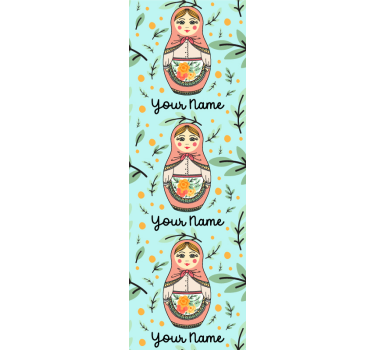 papel de parede criança Matryoshka com nome - TenStickers