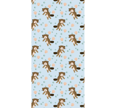 papel de parede juvenil Padrão de castor - TenStickers