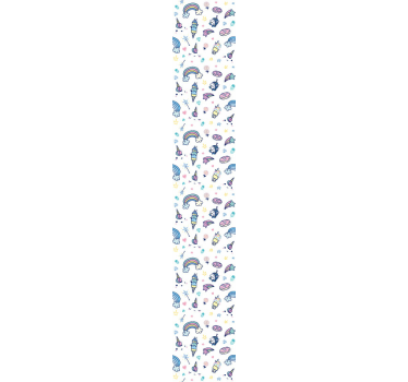 papel de parede criança Unicórnio nas cores do arco-íris - TenStickers