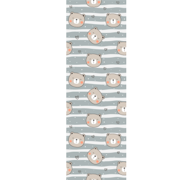 papel de parede quarto de bebé padrão de ursinho - TenStickers