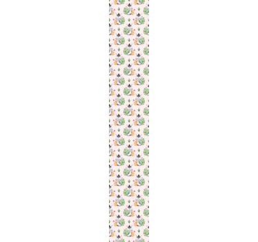 papel de parede animais Desenho animado zebra e folhas - TenStickers
