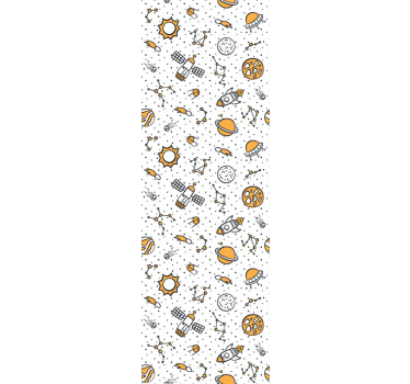papel parede estrelas Espaço e foguetes versão infantil - TenStickers