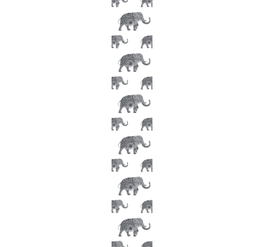 papel de parede quarto de bebé elefantes ornamentados - TenStickers