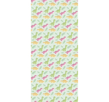 Papel de parede dinossauros padrão de dinossauro pastel - TenStickers