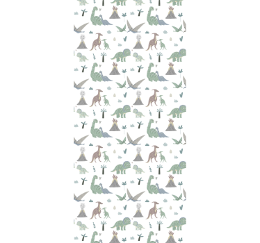 papel de parede criança Dinossauros e vulcões - TenStickers