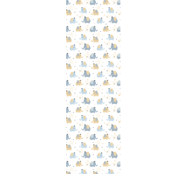 papel de parede quarto de bebé elefantes de desenho animado - TenStickers