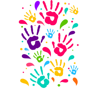 papel parede artistíco Mãos coloridas - TenStickers