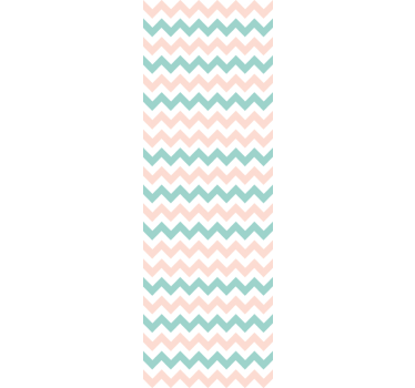Papel de Parede riscas Chevron verde e rosa - TenStickers