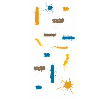 papel parede moderno Gotas de tinta coloridas - TenStickers