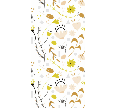 papel de parede flores Flores e pontos desenhados à mão - TenStickers