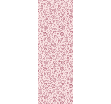 papel de parede quarto de bebé brinquedos e roupas rosa - TenStickers