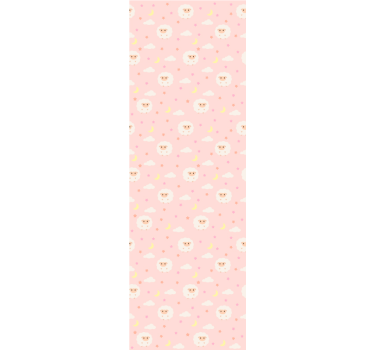 Papel de parede infantil Céu rosa e ovelhas - TenStickers