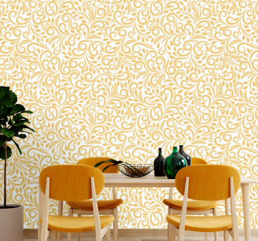 papel de parede floral floreios ornamentados - TenStickers