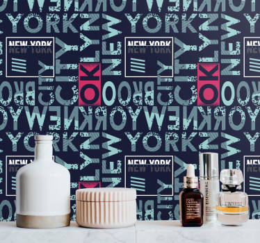 papel de parede Nova York tipografia urbana - TenStickers