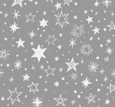 Papel de parede estrelas padrão sobre fundo cinza - TenStickers