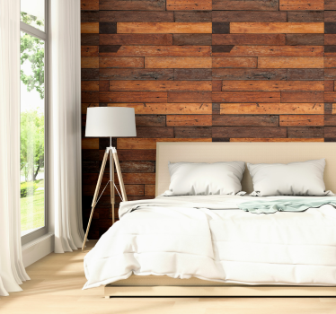 papel de parede quarto de casal lâminas de madeira - TenStickers