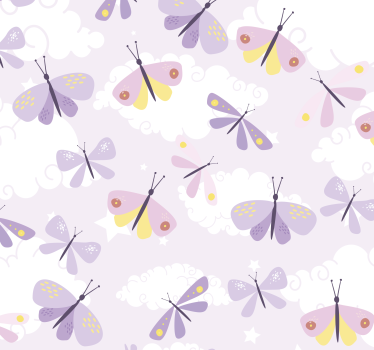 papel de parede borboletas tons pastels - TenStickers