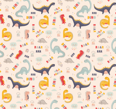 papel de parede criança Dinossauros coloridos com nomes - TenStickers