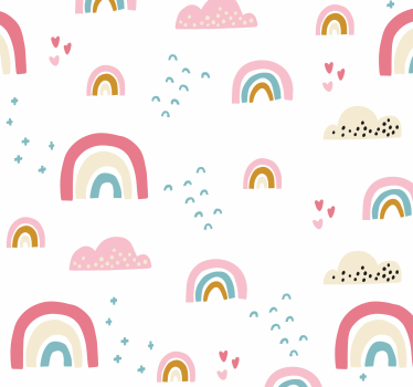 papel de parede quarto Padrão de arco-íris em cor pastel - TenStickers