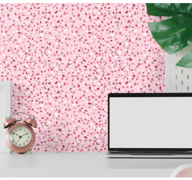 papel parede pedra Tons rosa terrazo - TenStickers