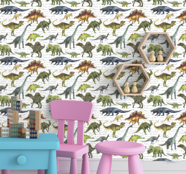 papel de parede criança Dinossauros realistas - TenStickers