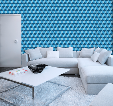 papéis de parede animados Papel de parede 3d azul profundo - TenStickers