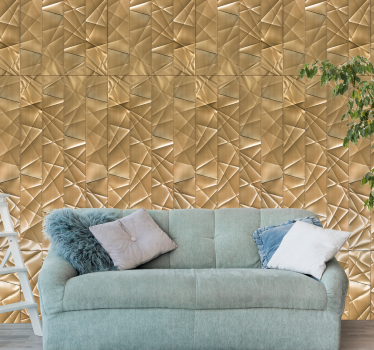 Papéis de parede animados Textura de polígono dourado - TenStickers