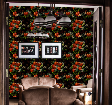 papel de parede flores elegância floral - TenStickers