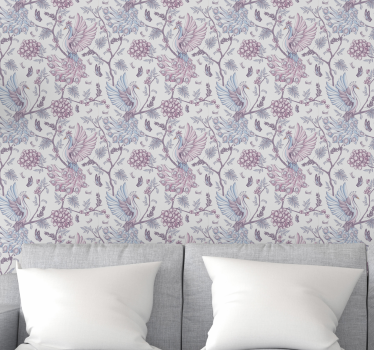 papel de parede ornamental elegância aviária ornamental - TenStickers