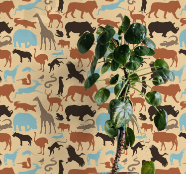 Papel de parede infantil Animais do safari - TenStickers
