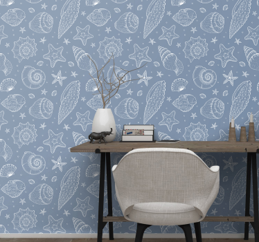 papel de parede animais Vida marinha e conchas - TenStickers