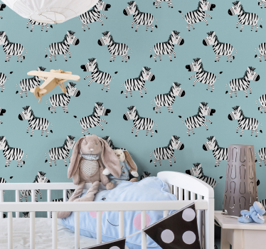 papel de parede animais Zebra fofa - TenStickers