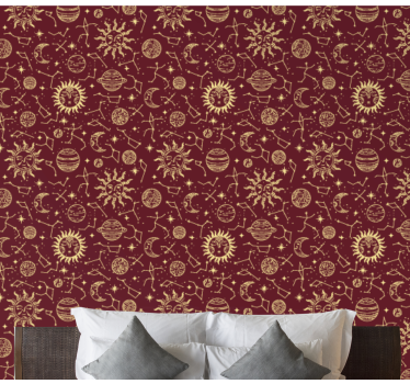 Papel de parede quarto de casal padrões celestiais - TenStickers