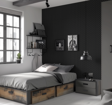 papel de parede infanto juvenil grade de metal preto - TenStickers