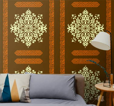 papel de parede quarto de casal mandalas douradas étnicas - TenStickers