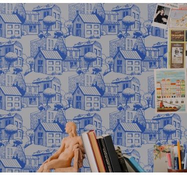 Papel de parede cidades e países ilustração de esboço urbano - TenStickers