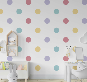 Papel de parede círculos e bolinhas Confetes coloridos - TenStickers