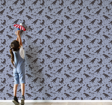 papel de parede criança Dinossauros e crianças - TenStickers