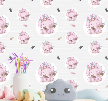papel de parede criança Elefantes étnicos - TenStickers