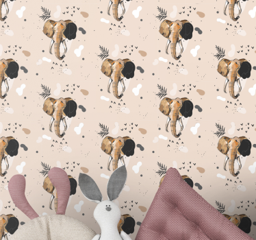papel de parede criança Elefantes ornamentais realistas - TenStickers