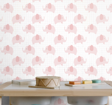 papel de parede criança Elefantes rosa fofos - TenStickers