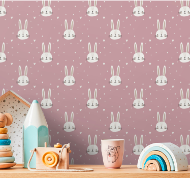 papel de parede criança Padrão "boho" rosa - TenStickers