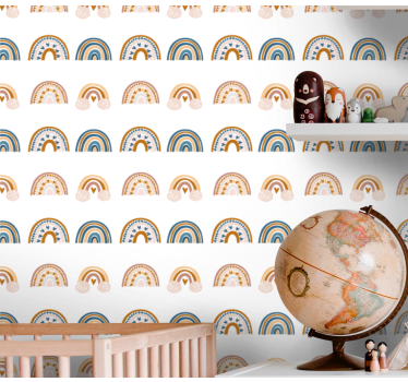 papel de parede criança Padrão de arco-íris de outono desenhado à - TenStickers