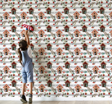 papel de parede criança Padrão de pássaros - TenStickers