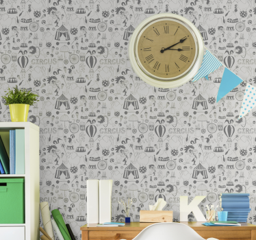 papel de parede criança Papel de parede circus nordic color - TenStickers