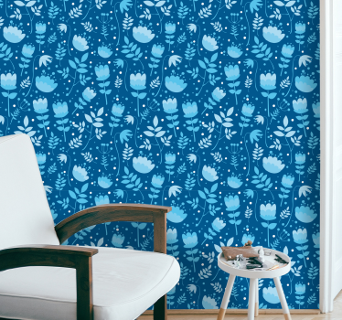 papel de parede de flores desenho de padrão floral - TenStickers